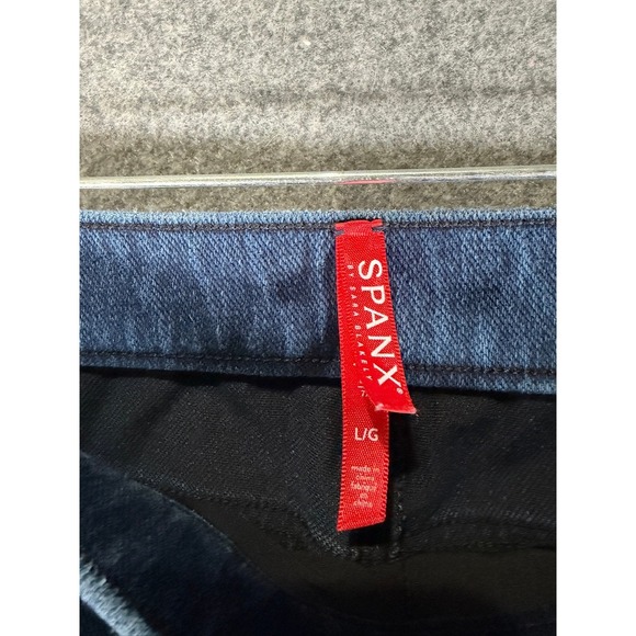 SPANX Jeans Women Large Denim Blue Stretch Slim Fit Skinny Modern comfort - Picture 2 of 8